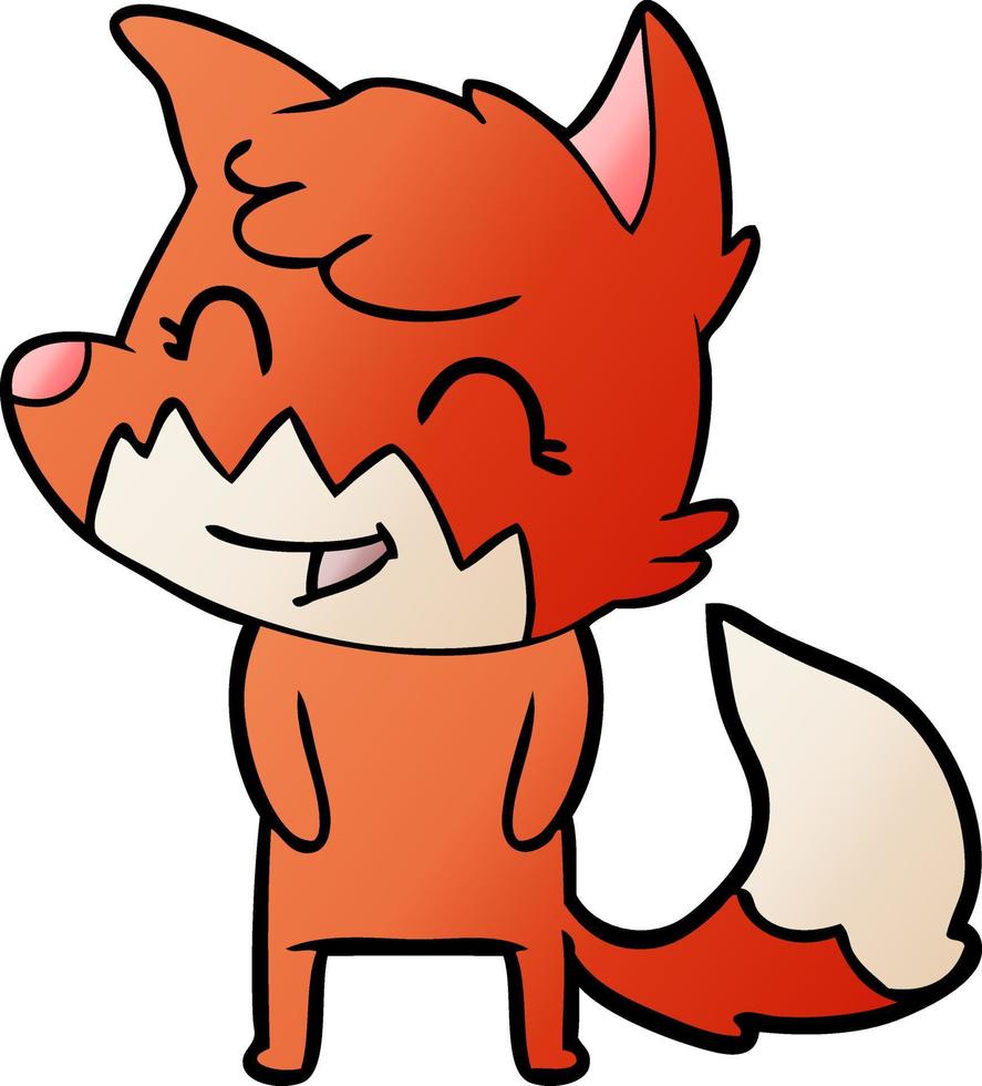 happy cartoon fox vector