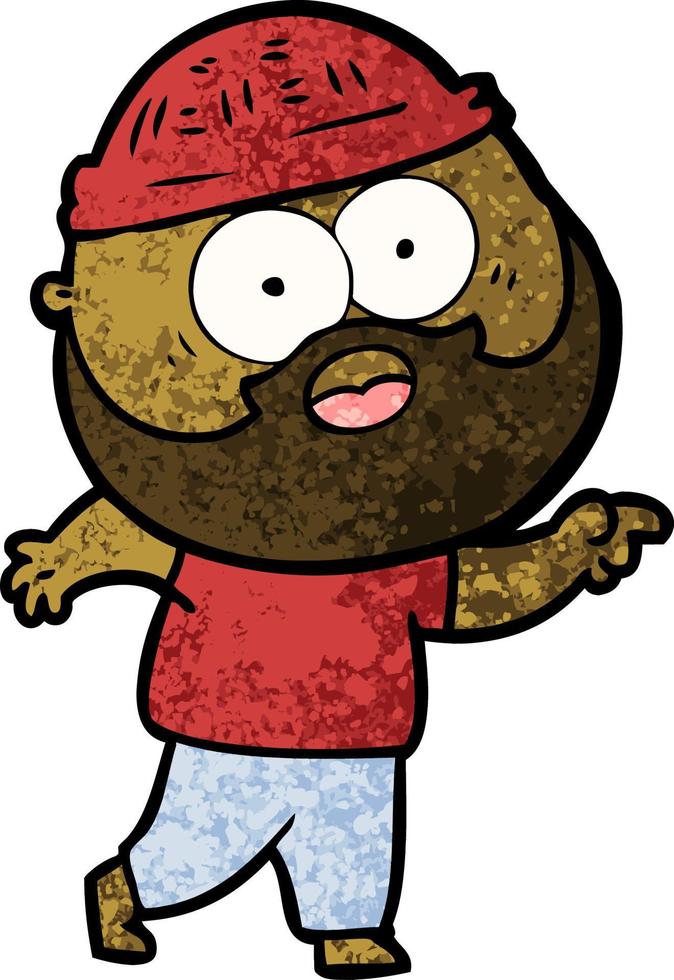 cartoon bearded man vector