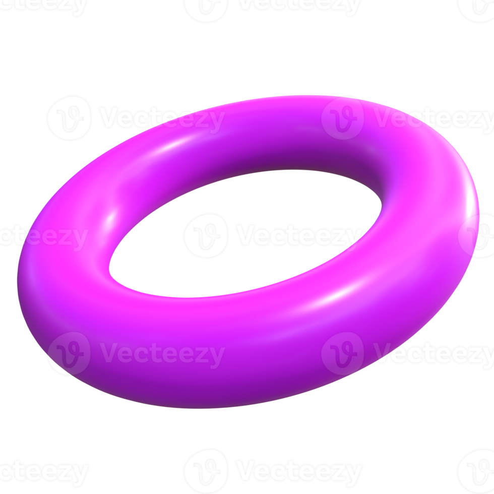 Abstract Torus Geometric Shape 3D Render png