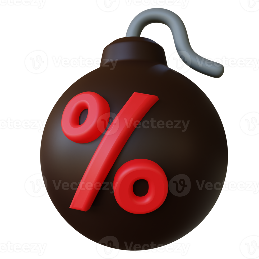 3D Black Discount Bomb for Black Friday Promotion png
