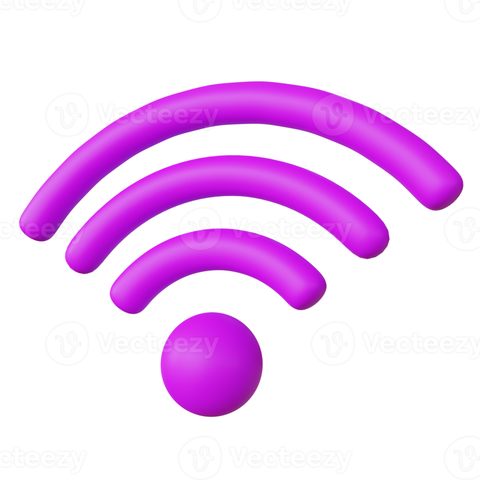 design de ícone de onda de conexão wifi 3d estilizado png