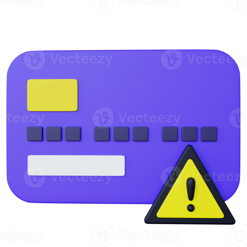 3D Credit Card Error Illustration png