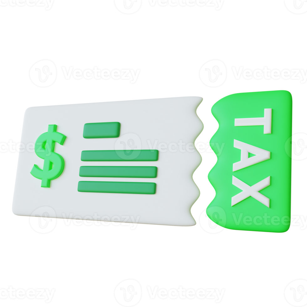 3D Tax Invoice Illustration png