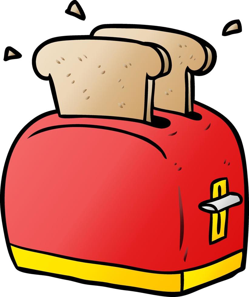 cartoon toaster toasting bread vector