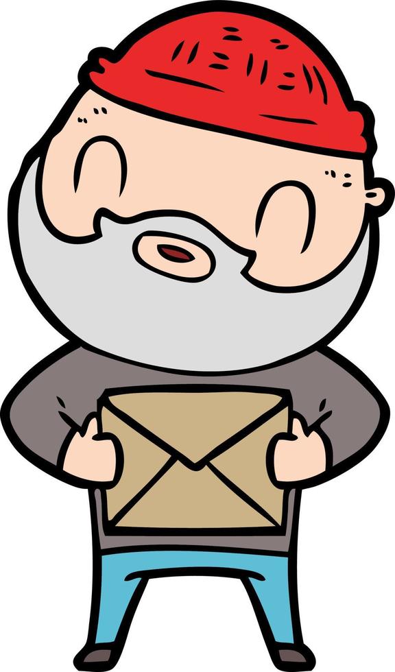 cartoon bearded man vector