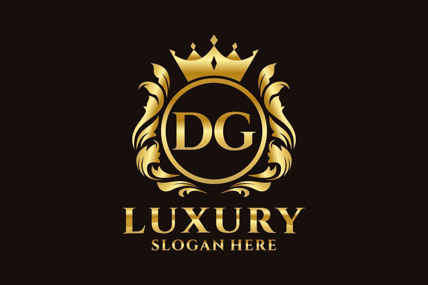 Initial DG Letter Royal Luxury Logo template in vector art for luxurious branding projects and other vector illustration.