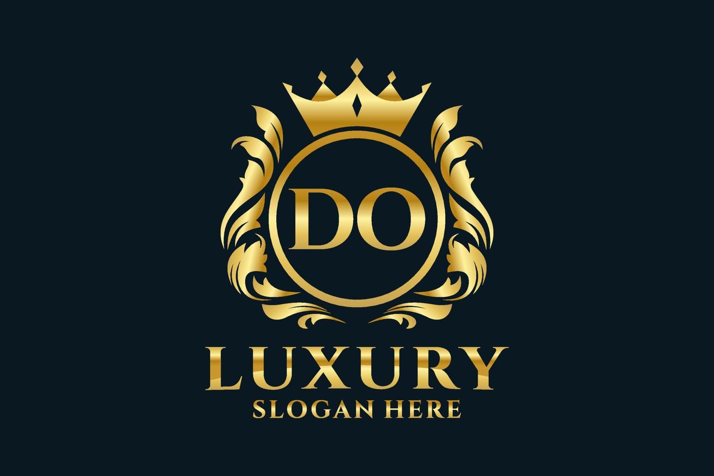 Initial DO Letter Royal Luxury Logo template in vector art for luxurious branding projects and other vector illustration.