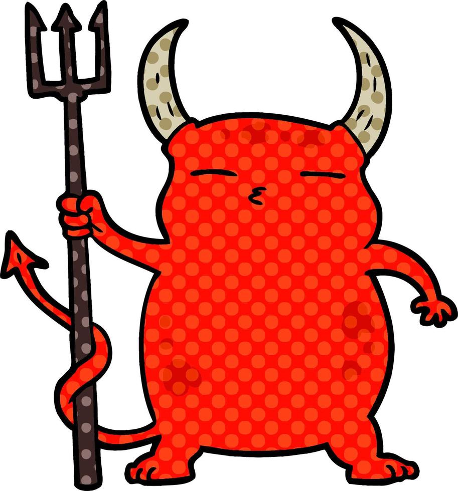 cartoon little devil vector