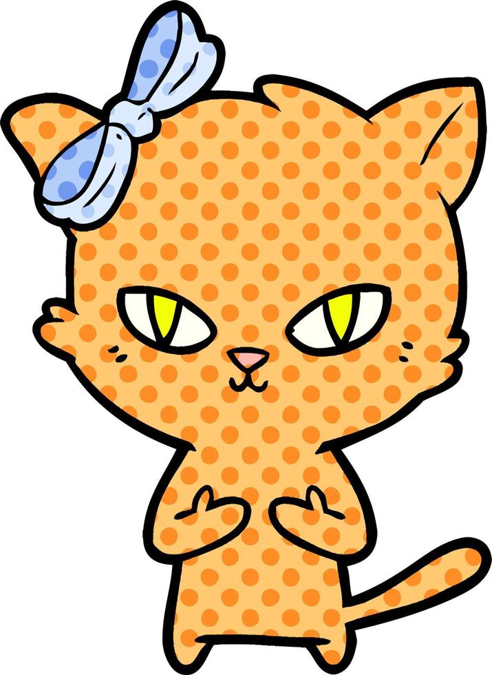 lindo gato de dibujos animados vector