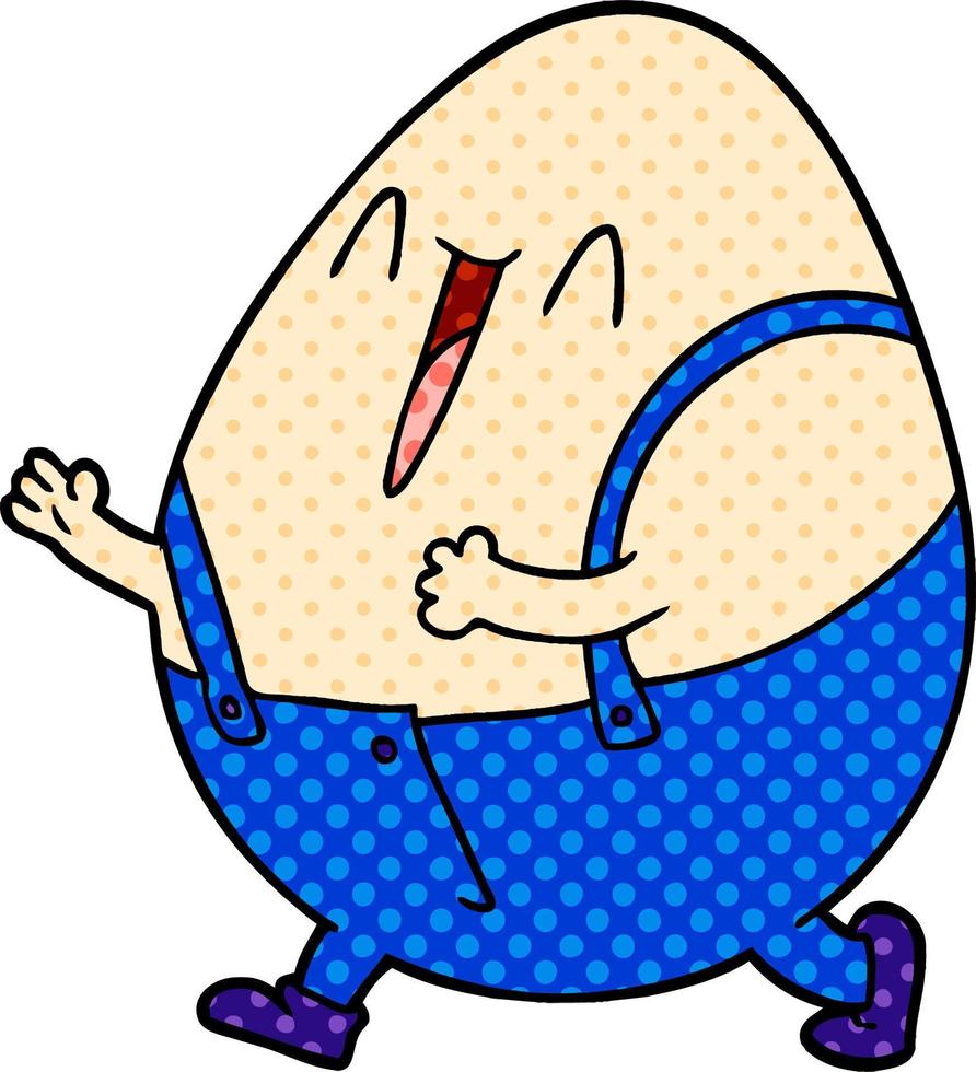 humpty dumpty hombre huevo de dibujos animados vector