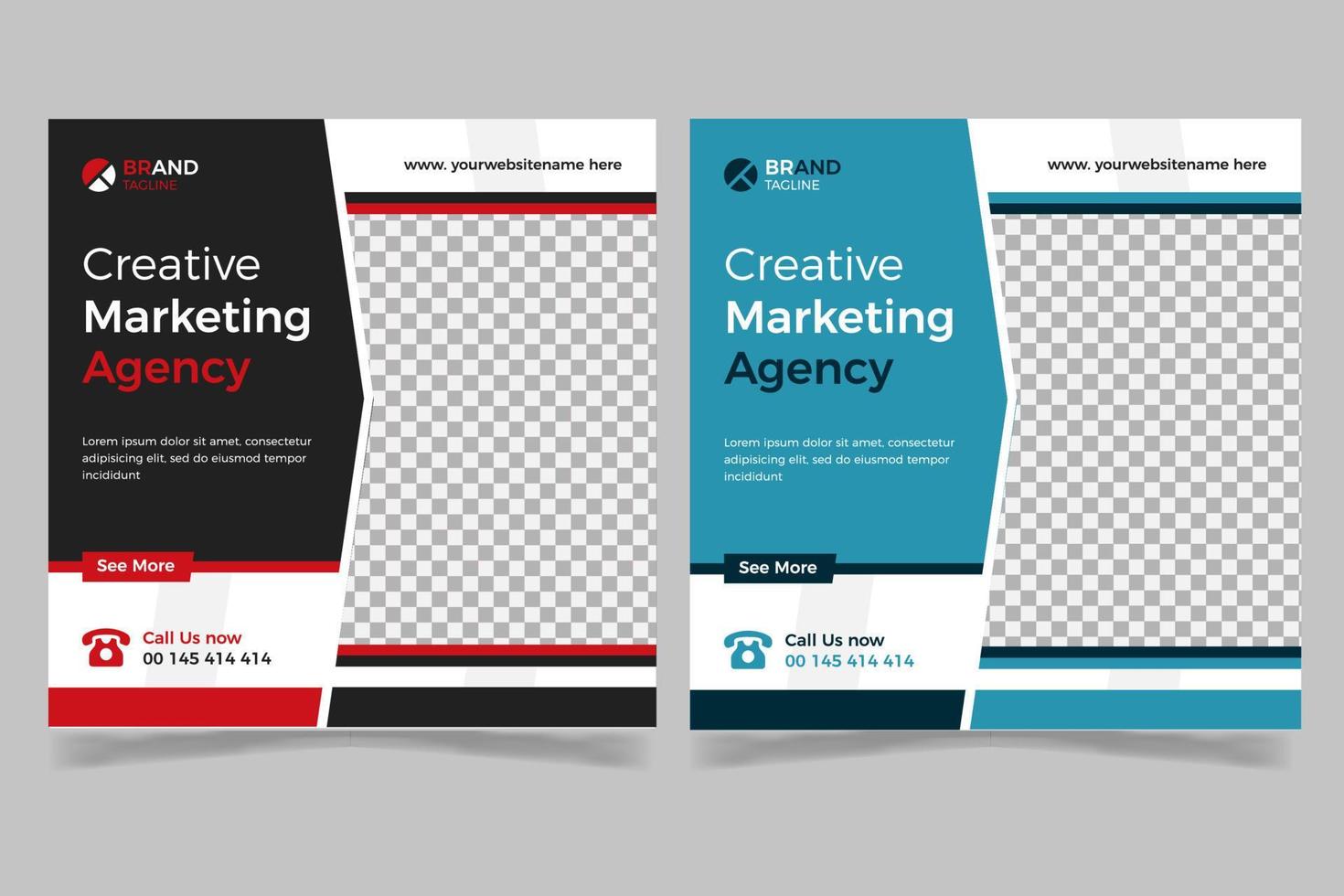 Creative business marketing social media post design template, Marketing banner design vector