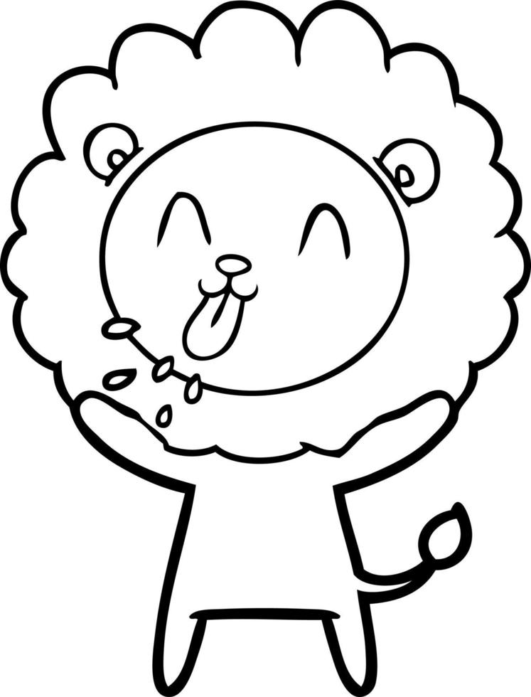 happy cartoon lion vector