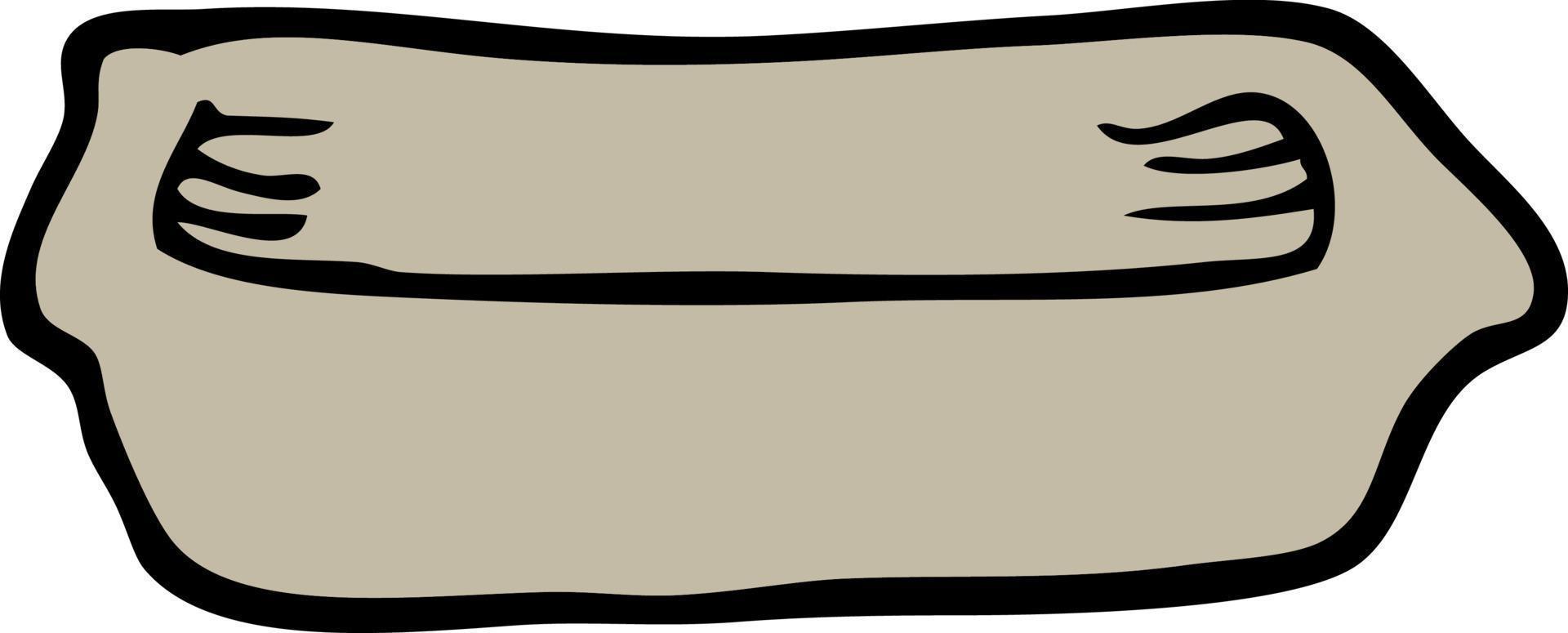 hand drawn doodle style cartoon empty tray vector