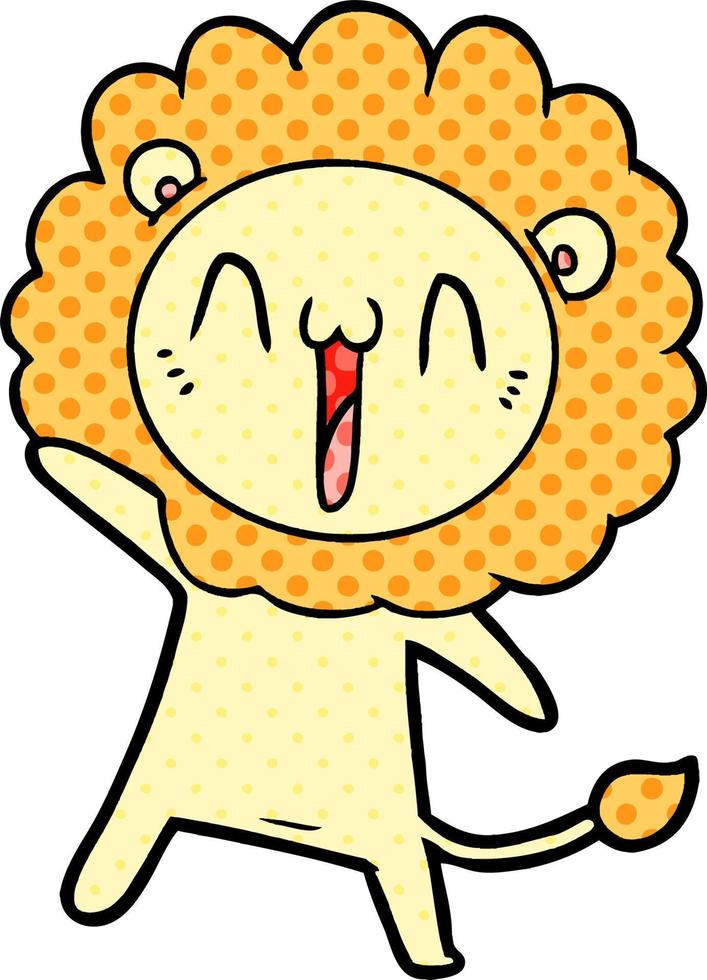 happy cartoon lion vector