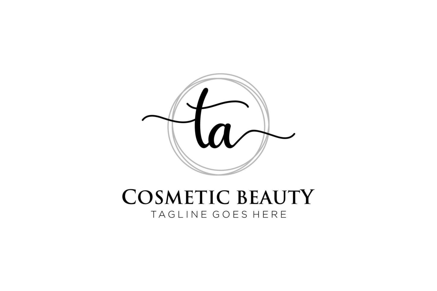 initial TA Feminine logo beauty monogram and elegant logo design, handwriting logo of initial signature, wedding, fashion, floral and botanical with creative template. vector