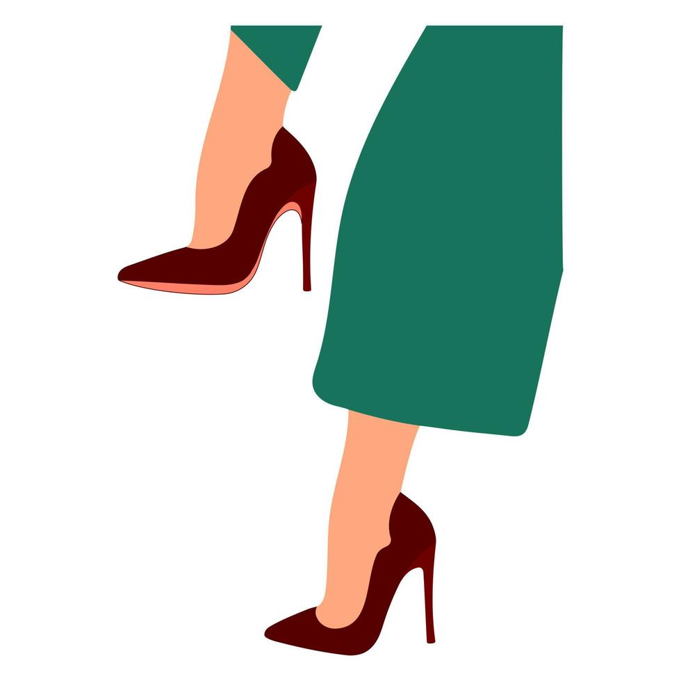 Woman legs in high heel shoes. Women shoe model. Stylish accessory vector
