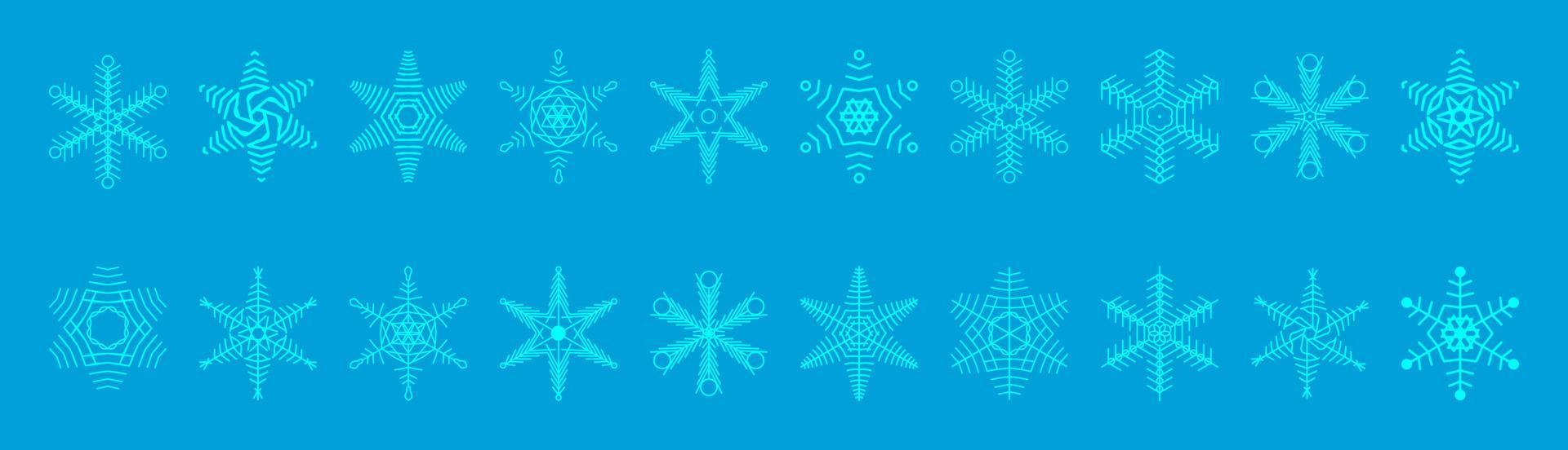 Set of snowflakes silhouette collection, christmas design, Illustration of cute snowflake icons vector