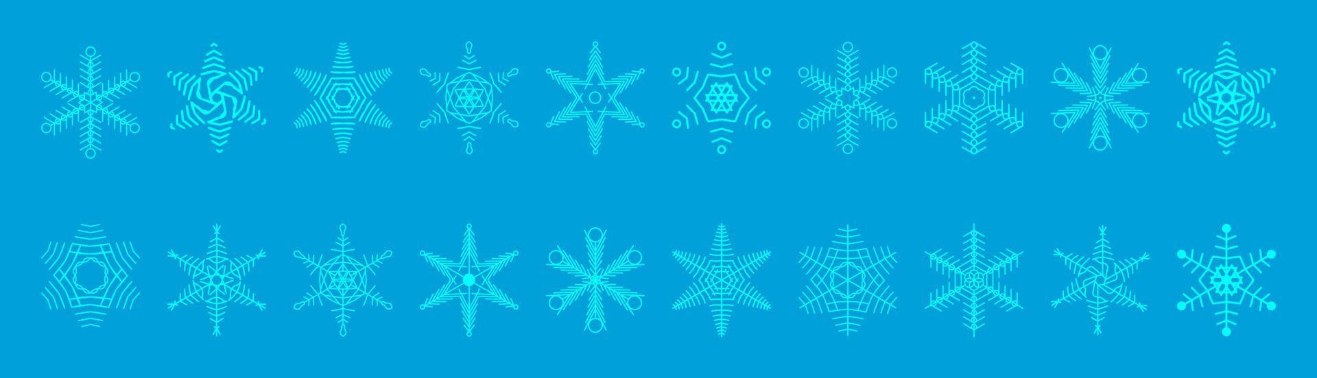 Set of snowflakes silhouette collection, christmas design, Illustration of cute snowflake icons vector