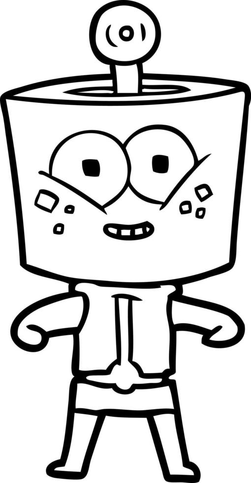 happy cartoon robot vector