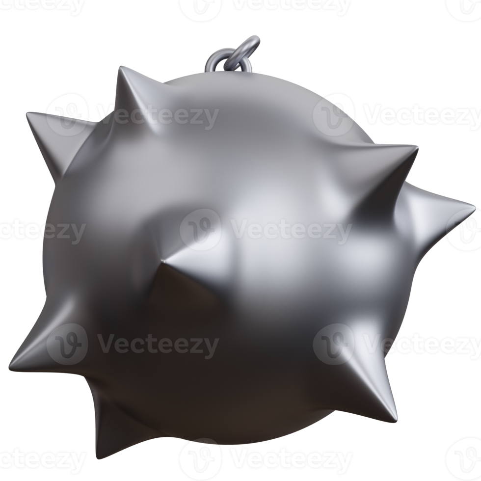 3d rendering spiked iron ball isolated png