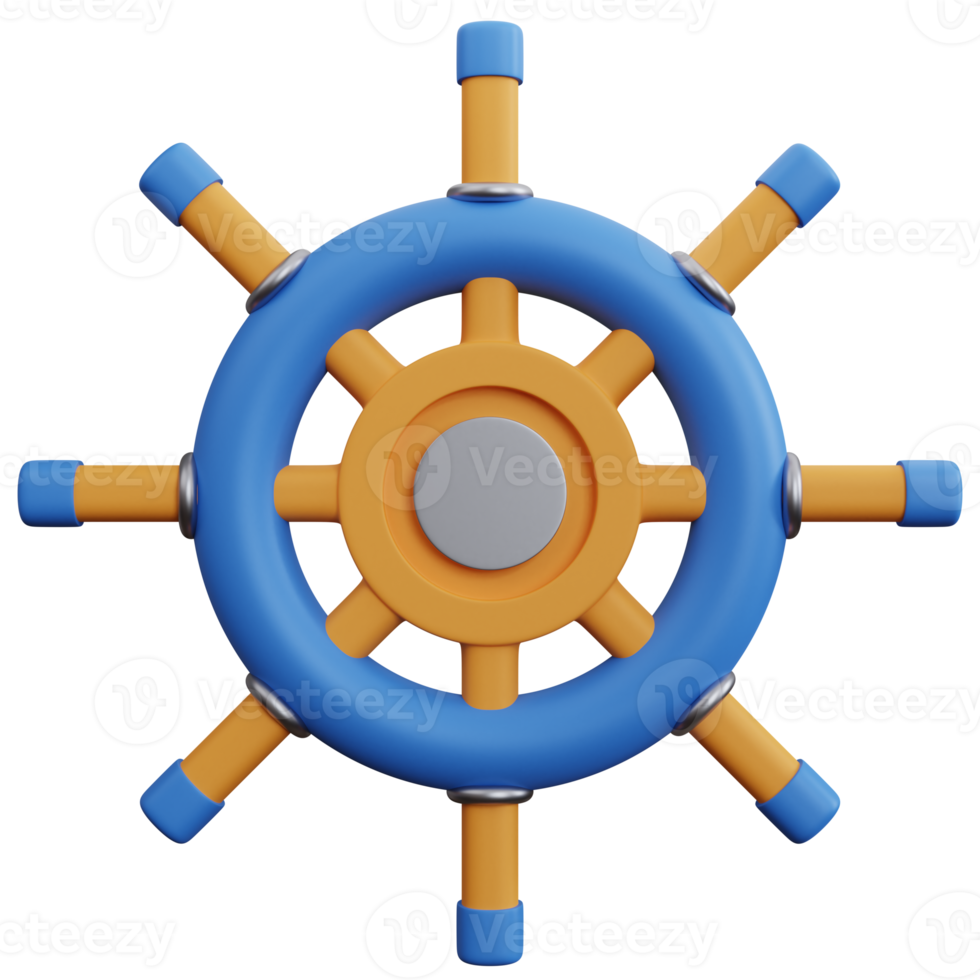 3d rendering steering ship isolated png