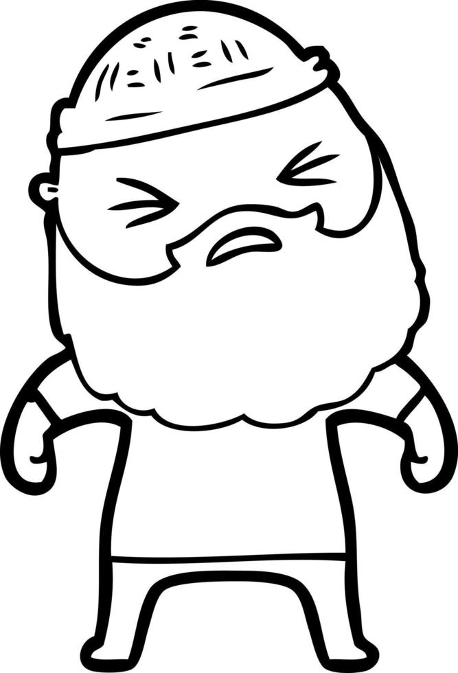 cartoon man with beard vector