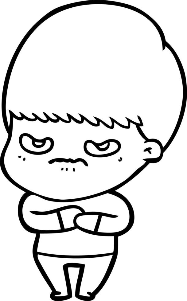 annoyed cartoon boy vector