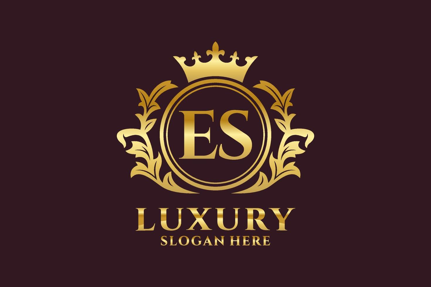 Initial ES Letter Royal Luxury Logo template in vector art for luxurious branding projects and other vector illustration.