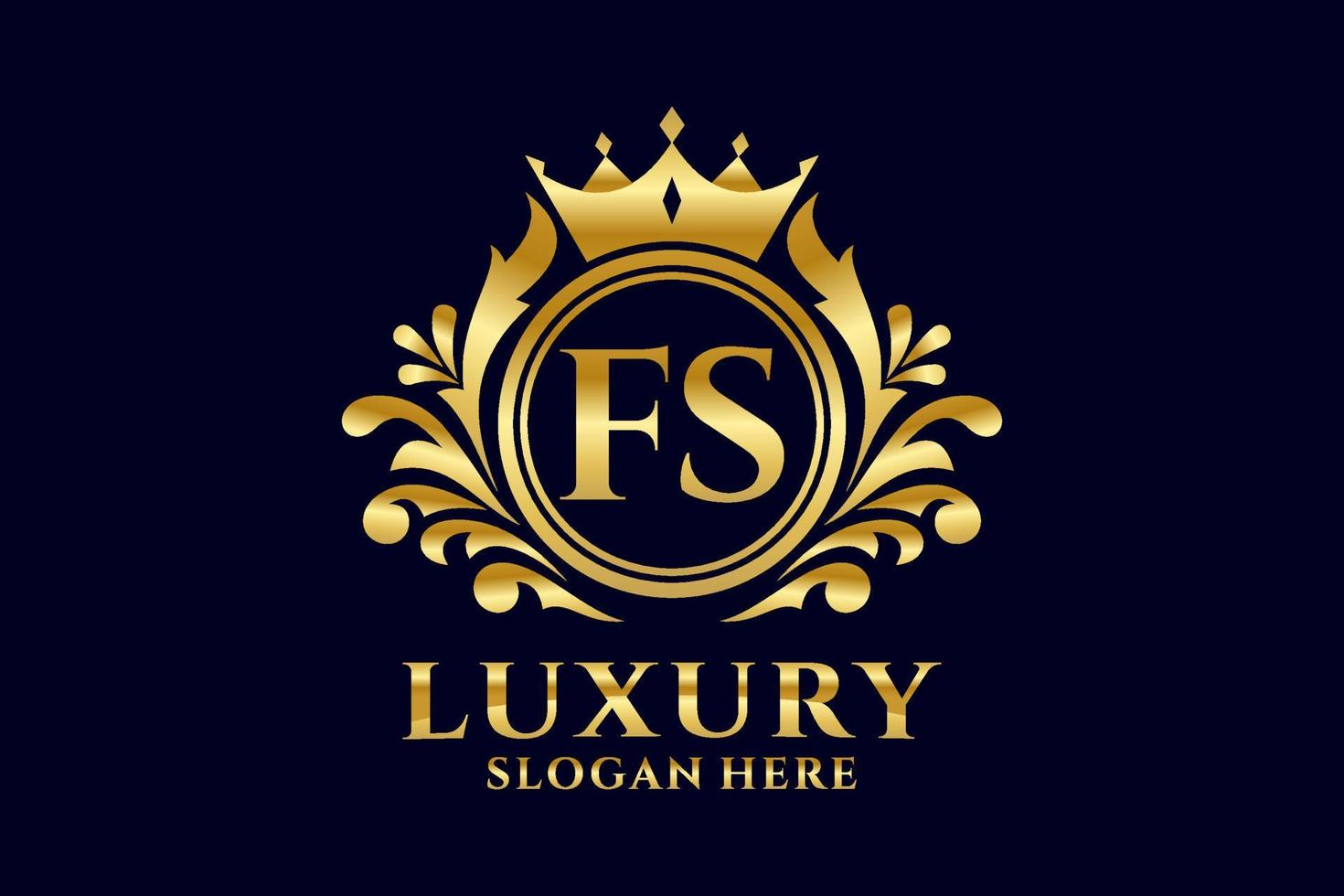 Initial FS Letter Royal Luxury Logo template in vector art for luxurious branding projects and other vector illustration.