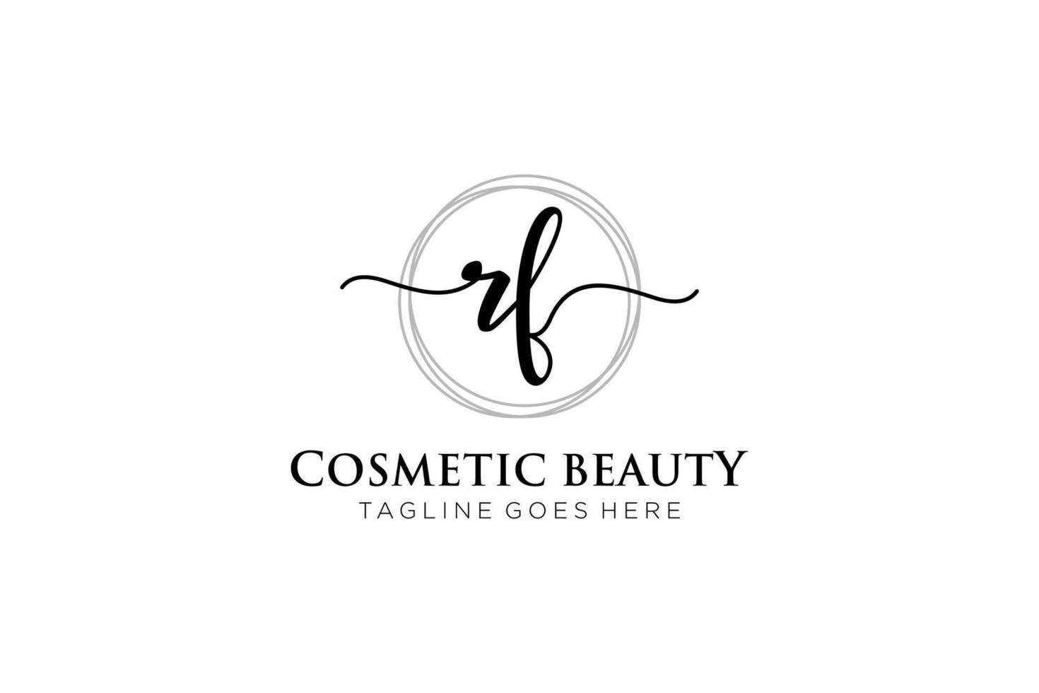 initial RF Feminine logo beauty monogram and elegant logo design, handwriting logo of initial signature, wedding, fashion, floral and botanical with creative template. vector