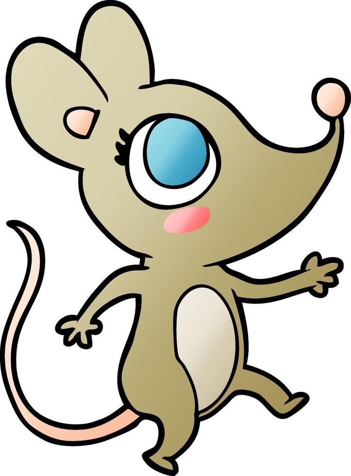 lindo ratón de dibujos animados vector