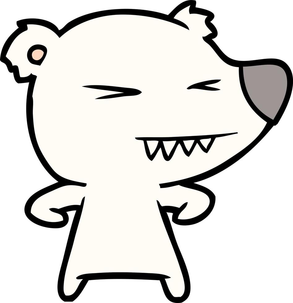 angry polar bear cartoon vector