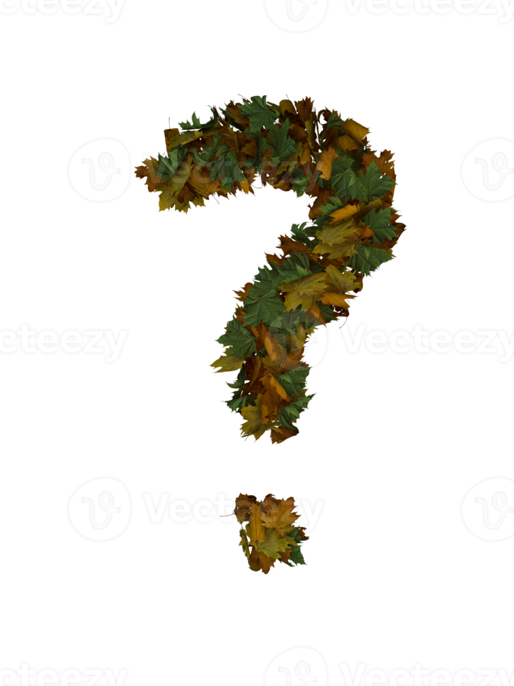 Text Made Out Of Autumn Leafe Typeface question mark png