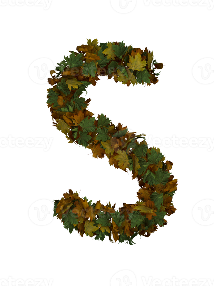 Text Made Out Of Autumn Leafe Typeface S png