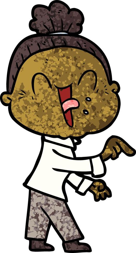 cartoon happy old woman vector