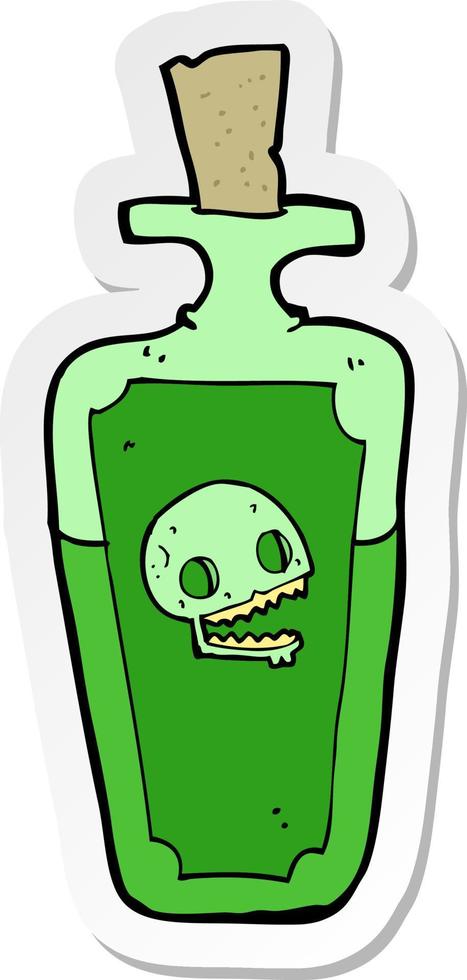 sticker of a cartoon poison vector