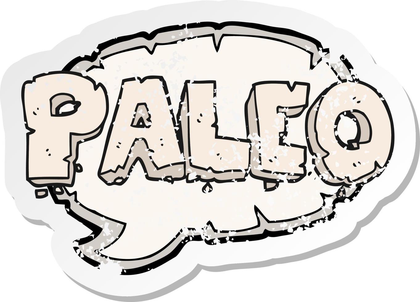 retro distressed sticker of a paleo cartoon sign vector