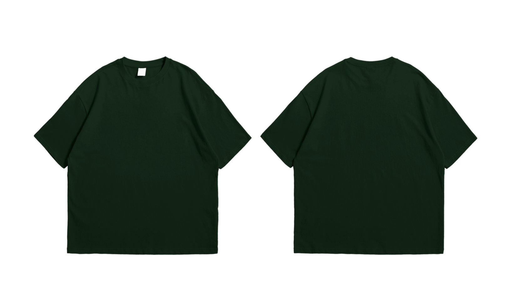 camiseta verde floresta de tamanho grande frente e fundo transparente png