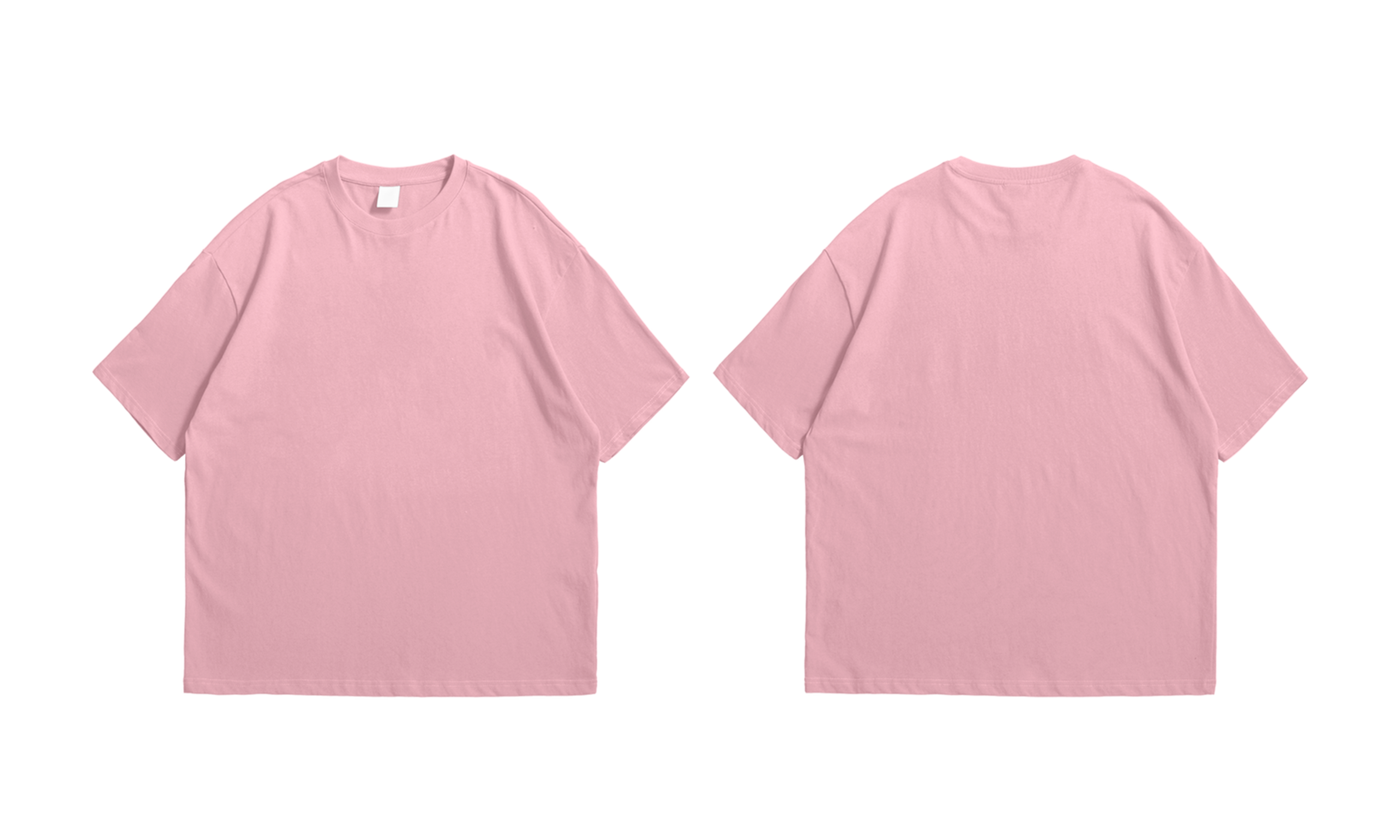 oversize lila t-shirt främre och tillbaka isolerat bakgrund png