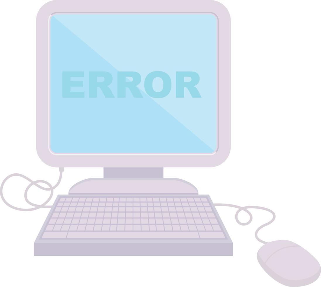 Flat colour illustration of a computer error vector