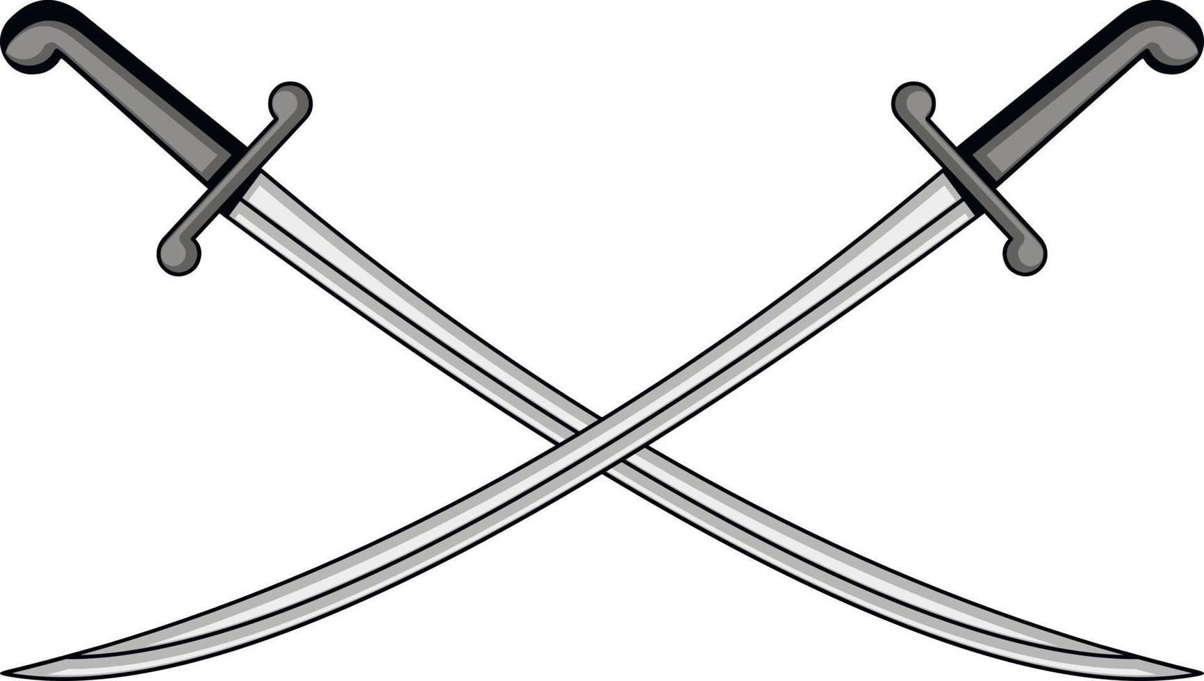 espadas cruzadas heráldicas vector