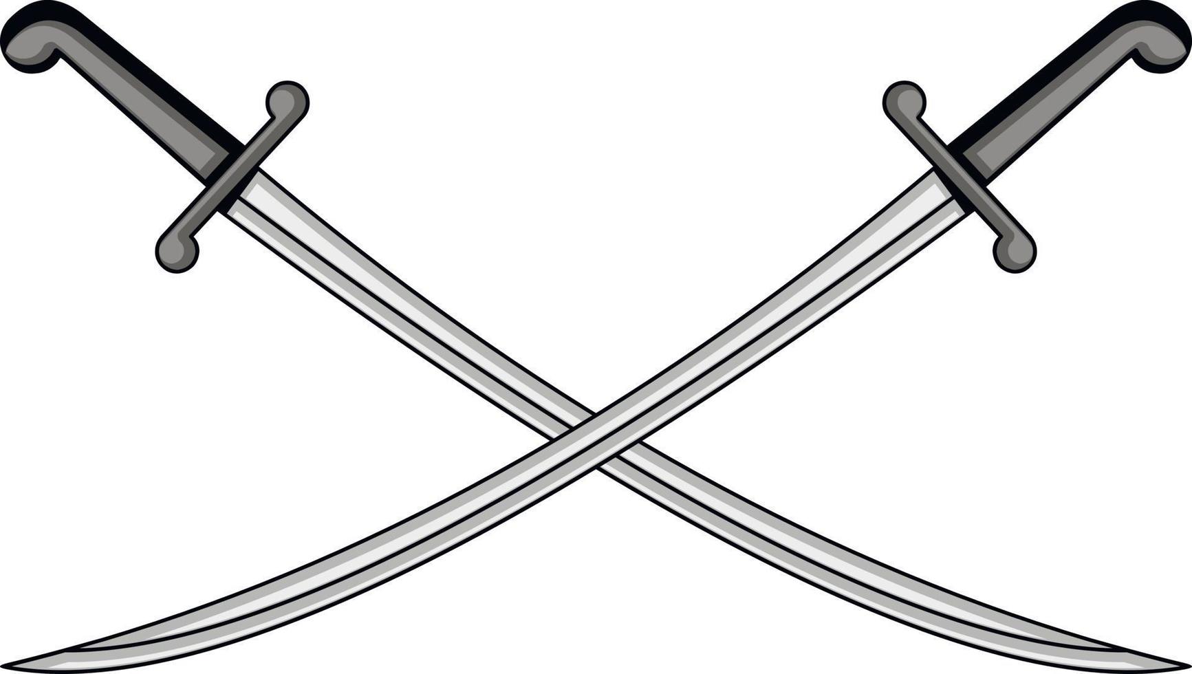 heraldic crossed swords vector