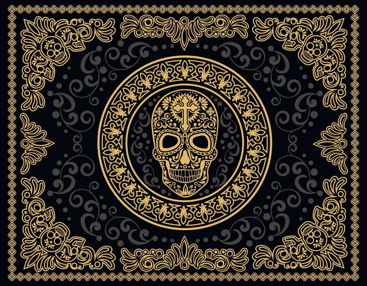 Gothic sign with skull, grunge vintage design t shirts vector