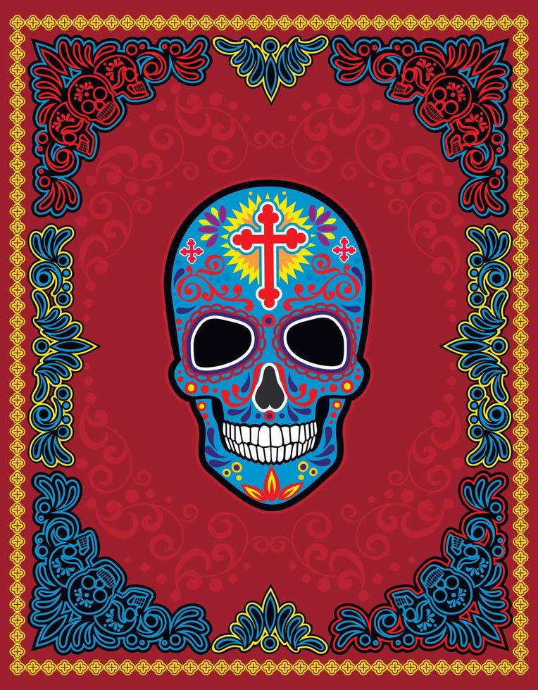 Gothic sign with skull, grunge vintage design t shirts vector