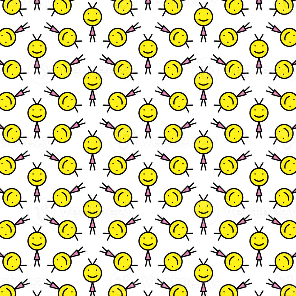 seamless pattern with cute smile png