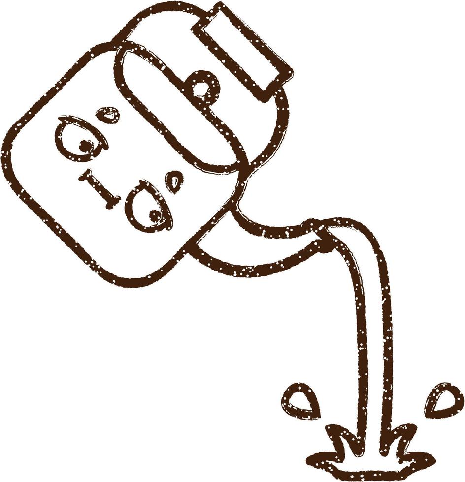 Tea Kettle Charcoal Drawing vector