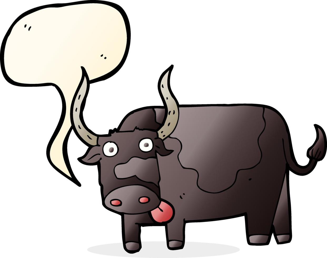 cartoon bull with speech bubble vector
