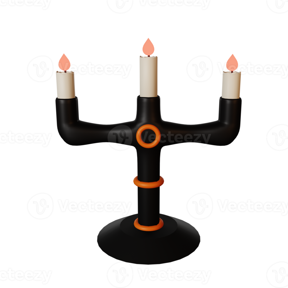 3D icon rendering halloween candle png