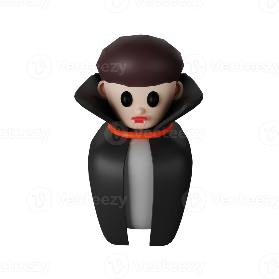 3D icon rendering halloween cute dracula png