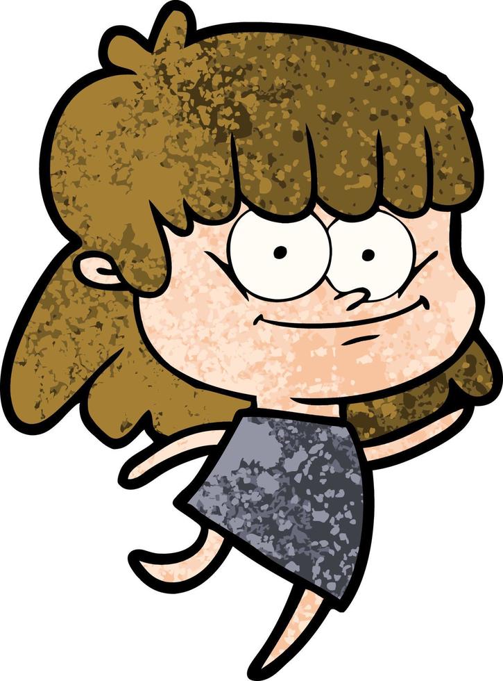 cartoon girl smiling vector